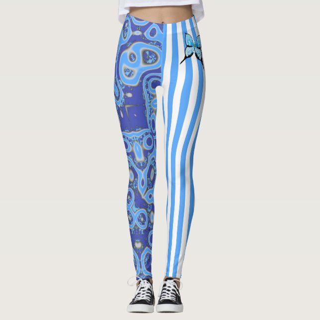 Leggings Amoeba azul y garras (Anverso)