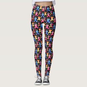 Leggings Amor colorido del barro amasado de la silueta del