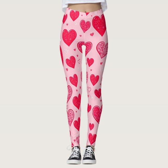 Leggings Amor de San Valentín-Corazones de San Valentín (Anverso)