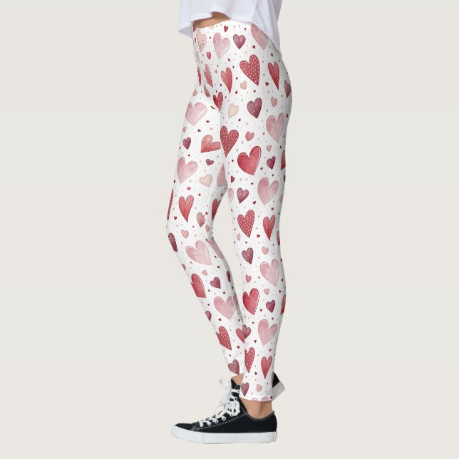 Leggings Amor en acuarela - Patrón caprichoso (Izquierda)