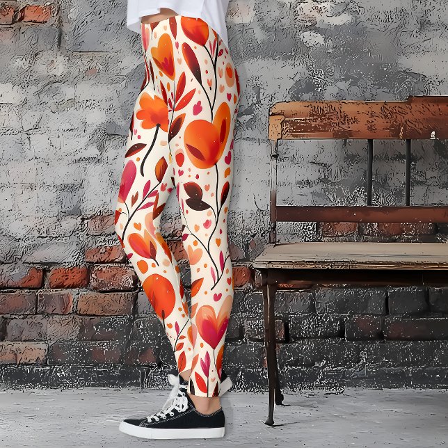Leggings Amor en plena floración: Día de San Valentín (Heartfelt Blooms Valentine's Day Leggings)