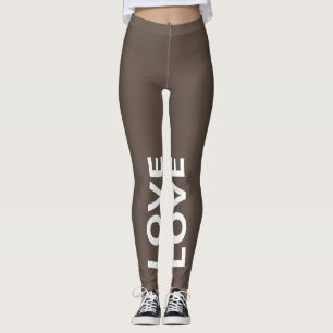 Leggings Amor Marrón Monocromático Texto clásico