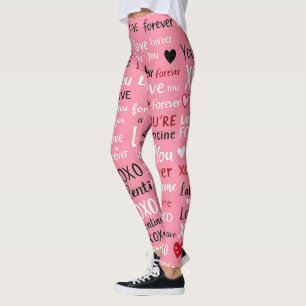 Leggings Amor para siempre - Patrón de tipografía El día de