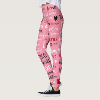 Leggings Amor para siempre - Patrón de tipografía El día de