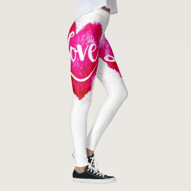 Leggings Amor Piernas del Corazón Rosa (Derecha)