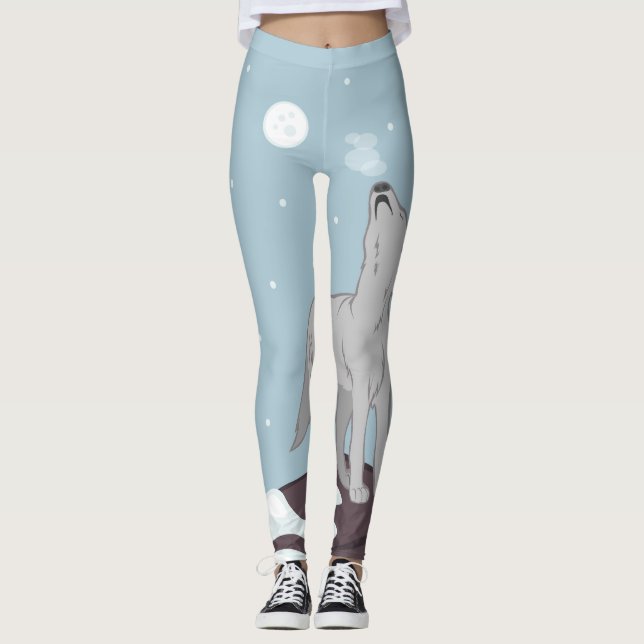 Leggings Amortiguando al lobo ártico (Anverso)