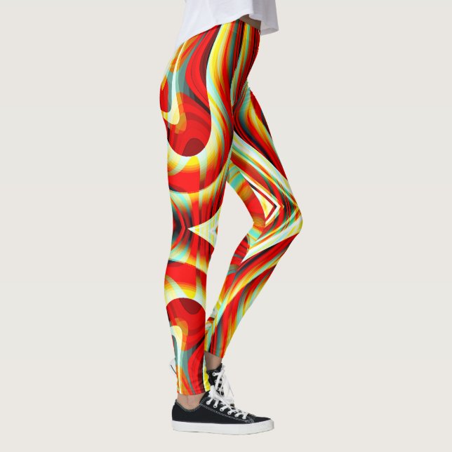 Leggings Ampliación de los trazos rojos curvados que se sup (Derecha)