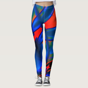 Leggings Ampliación de pintura digital de color durmiente