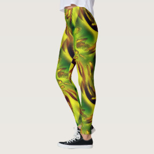 Leggings Ampliar recortes rotos de color amarillo verdoso m