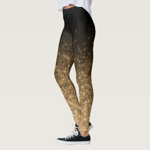 Leggings Amplio purpurina de gradiente negro brillante dora