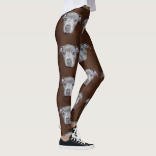 Leggings Amueblado Cachorro En Mosaico Marrón,