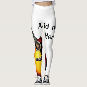 Leggings Añadir el nombre texto guitarra acústica marrón ed