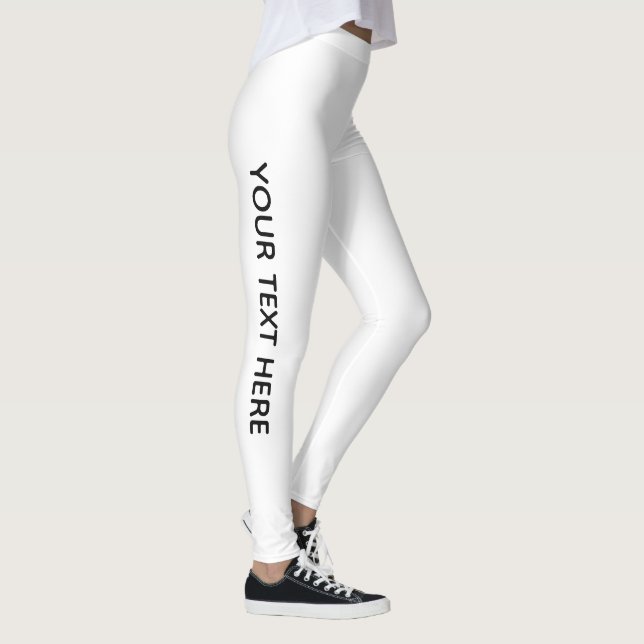 Leggings Añadir un texto moderno elegante plantilla blanco (Derecha)