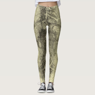 Leggings Anatomía Humana de Leonardo da Vinci, Torso Femeni