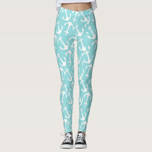 Leggings Anchores blancos náuticos