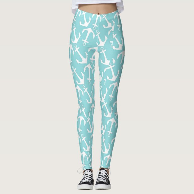 Leggings Anchores blancos náuticos (Anverso)