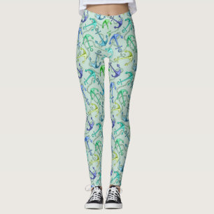 Leggings Anclas de mar y modelo de la cuerda