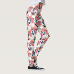 Leggings Anclas náuticas y Coral oceánico, divertida tropic<br><div class="desc">Hermosas leggings con un patrón de anclas azul náutico y coral oceánico. Perfecto para unas vacaciones en la playa tropical o boda,  hacer ejercicio o desgaste diario.</div>