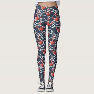 Leggings Anclas y modelo náuticos de la cuerda