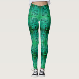 Leggings Android Mecánico Futurista Verde Eléctrico