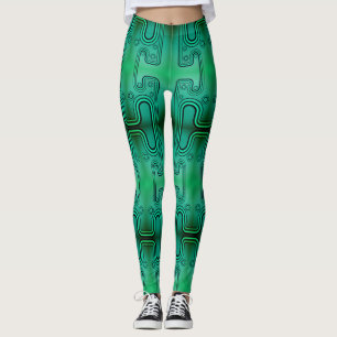 Leggings Android Mecánico Futurista Verde Eléctrico
