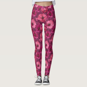 Leggings Anémonas de Moda Fitness Rosa Madres Estéticas