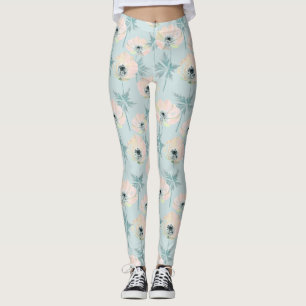 Leggings Anémonas rosas delgadas.