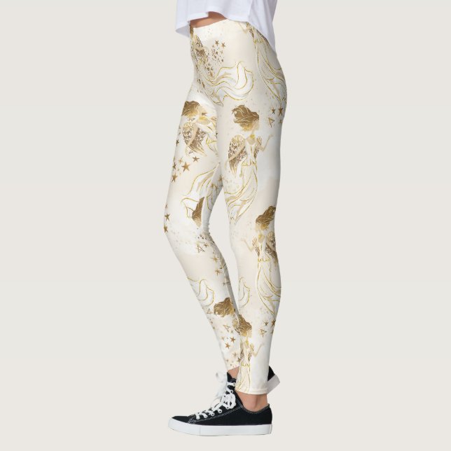 Leggings Ángeles del oro en las polainas blancas (Izquierda)