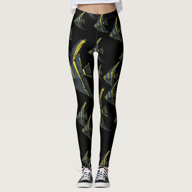 Leggings Angelina gris y amarilla (Anverso)