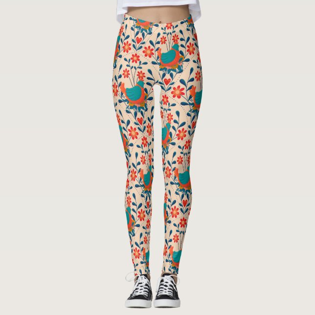 Leggings Angry Chicken Floral (Anverso)