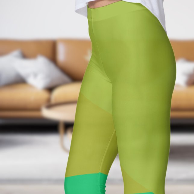 Leggings Ángulos verdes de la moda (Chic Green Angles Leggings)