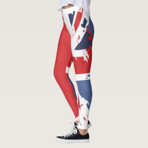 Leggings angustia uk bandera azul rojo unión blanca jack br