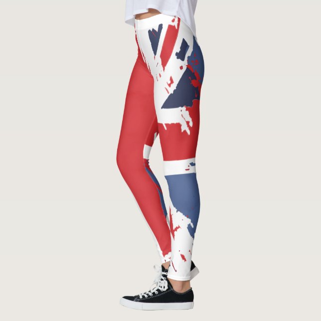 Leggings angustia uk bandera azul rojo unión blanca jack br (Izquierda)