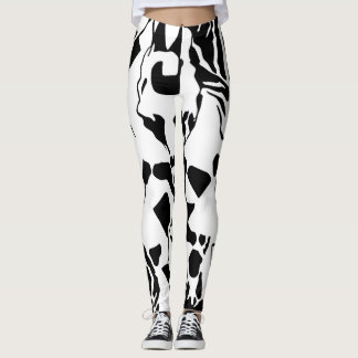 Leggings Animal abstracto en negro y blanco
