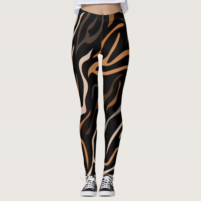 Leggings Animal del patrón de color del tigre (Anverso)