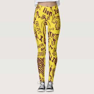 Leggings Animales africanos: Patrón cultural sin foco.