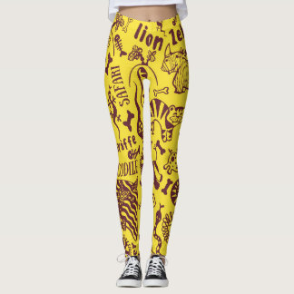 Leggings Animales africanos: Patrón cultural sin foco.