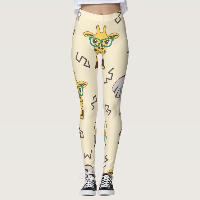 Leggings Animales africanos: Patrón sin foco (Anverso)