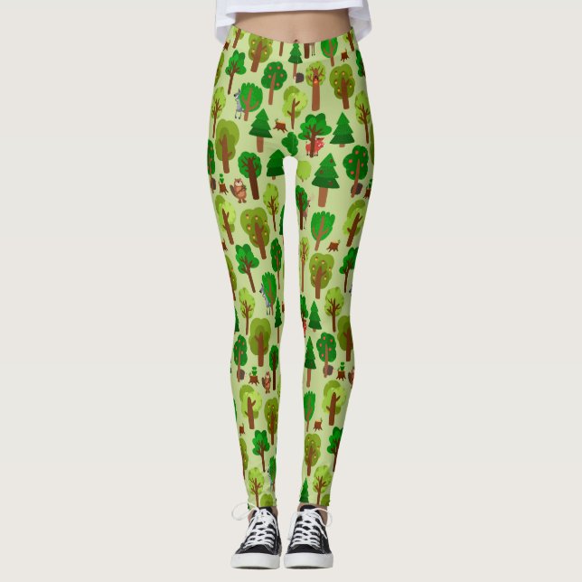 Leggings Animales de bosque adorables (Anverso)