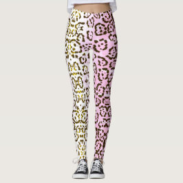 Leggings Animales de gatos de chitas rosadas pálidas