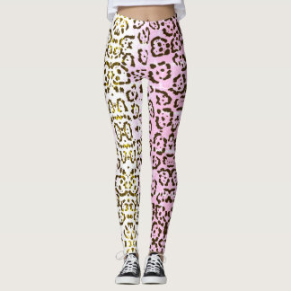 Leggings Animales de gatos de chitas rosadas pálidas
