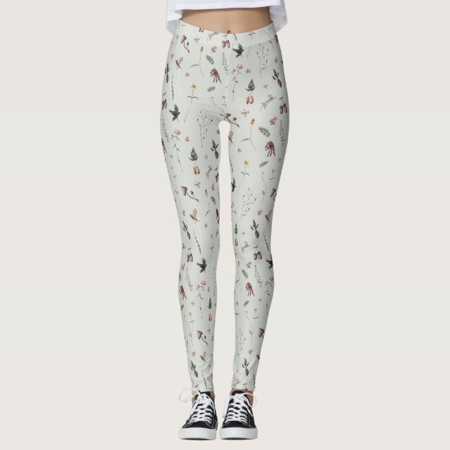 Leggings Animales del Bosque, Frutas del Bosque, Flores en  (Anverso)
