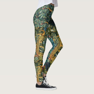 Leggings ANIMALES FORESTALES, RAVEN, FOX, PEACOCK Blue Gree