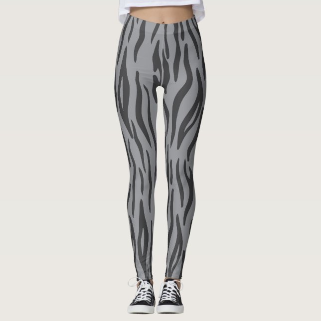 Leggings Animales grises imprimen las piernas de las mujere (Anverso)