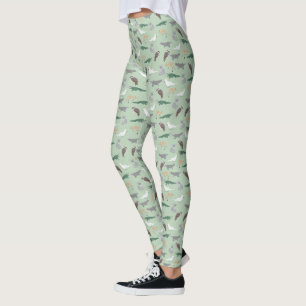 Leggings Animales nativos australianos Eucalyptus Patrón Ve