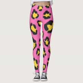 Leggings Animales rosados impresos Cheetah Leopard localiza