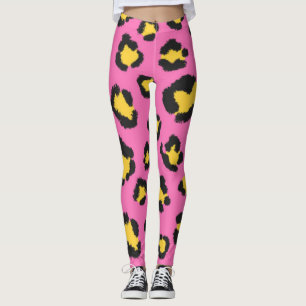 Leggings Animales rosados impresos Cheetah Leopard localiza