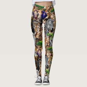 Leggings Animales salvajes de sabana africanos
