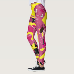 Leggings año de la serpiente, serpiente floral roja