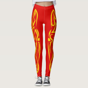 Leggings Año Nuevo Lunar Chino del Caballo 2026 4724 Fuego